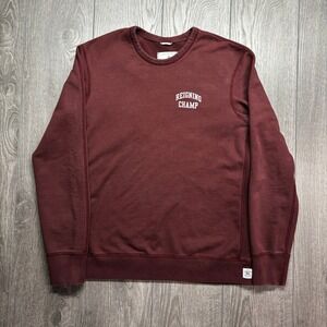Reigning Champ Mens Burgundy Medium Crewneck Sweatshirt Handcrafted Canada
